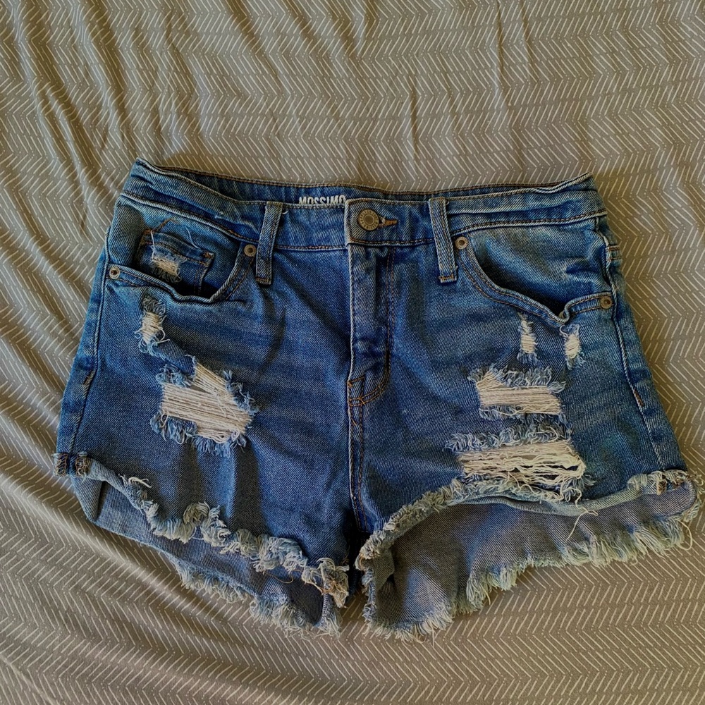 Mossimo Supply Co Blue Distressed Jean Shorts